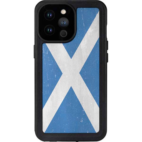 Scotland Flag Distressed iPhone 14 Pro Max Waterproof Case